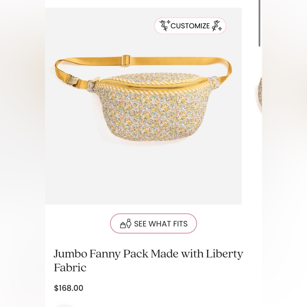 Stoney Clover Lane Liberty Floral Jumbo Fanny Pack Bag Yellow Quilted